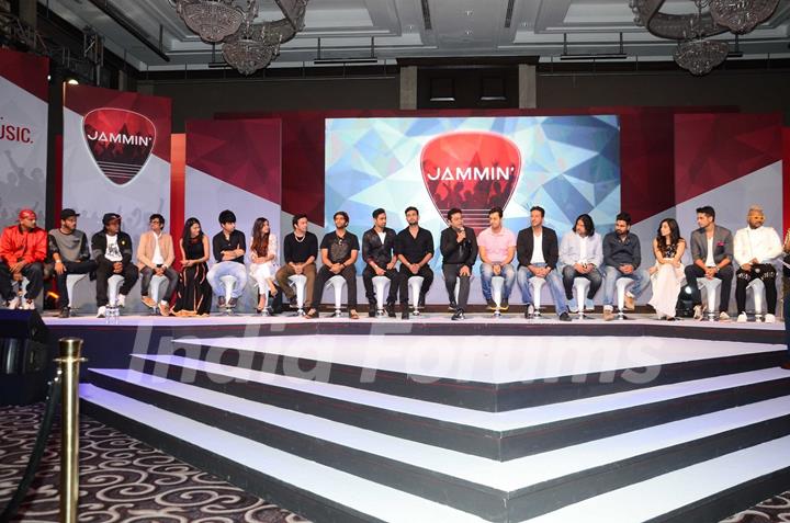 A.R. Rahman, Sulaiman Merchant and Salim Merchant at Qyuki musical collaboration with YouTube event