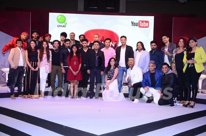 A.R. Rahman, Salim Merchant and Sulaiman Merchant at Qyuki musical collaboration with YouTube event