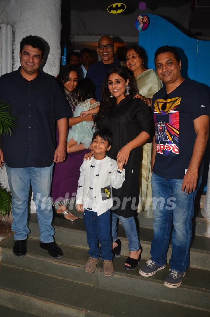 Vidya Balan with Siddharth Roy Kapur and Family Snapped at Olives Restaurant