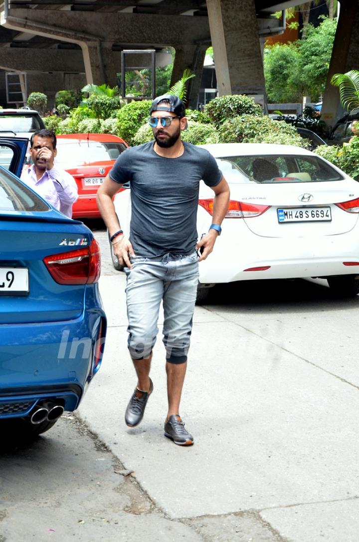 Cricketer Yuvraj Singh Snapped at PVR Theatre