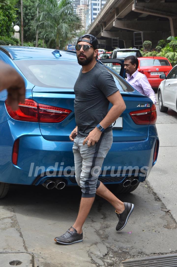 Cricketer Yuvraj Singh Snapped at PVR Theatre