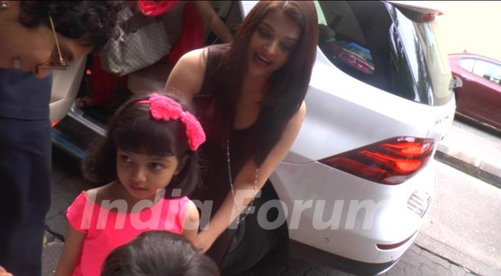 Aishwarya Rai Bachchan with her Daughter at Vidya's kids Bday Bash