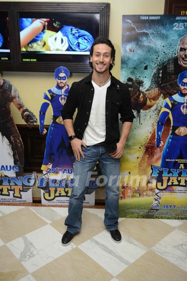 Tiger Shroff at Press meet of 'A Flying Jatt' in Delhi