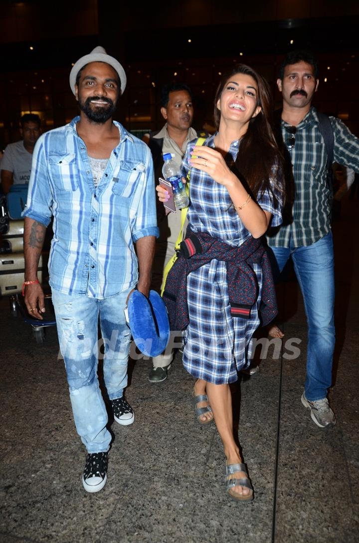 Remo Dsouza and Jacqueline Fernandes Snapped at Airport