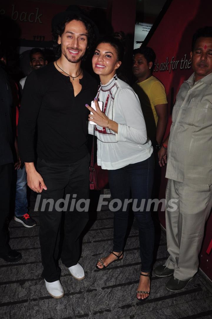 Jacqueline Fernandes and Tiger Shroff at Special Screening of Film 'A Flying Jatt'