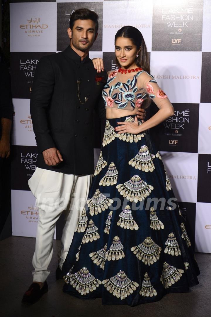 Sushant Singh Rajput and Shraddha Kapoor at Lakme Fashion Week Winter Festive 2016- Day 1