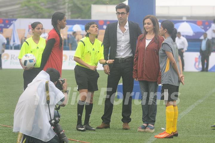 Ranbir Kapoor and Nita Ambani at Inauguration Match of Reliance Foundation Youth Sports