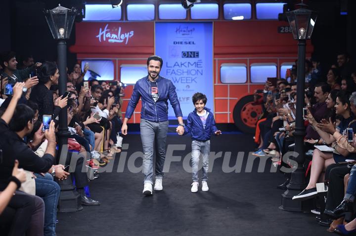 Day 5 - Emraan Hashmi walks with his son Ayaan at Lakme Fashion Week '16