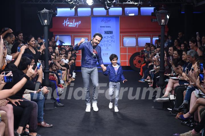 Day 5 - Emraan Hashmi walks with his son Ayaan at Lakme Fashion Week '16