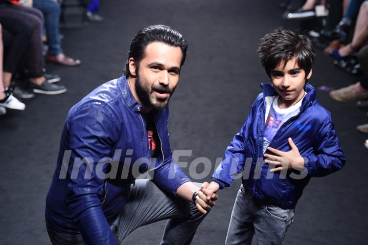 Day 5 - Emraan Hashmi walks with his son Ayaan at Lakme Fashion Week '16