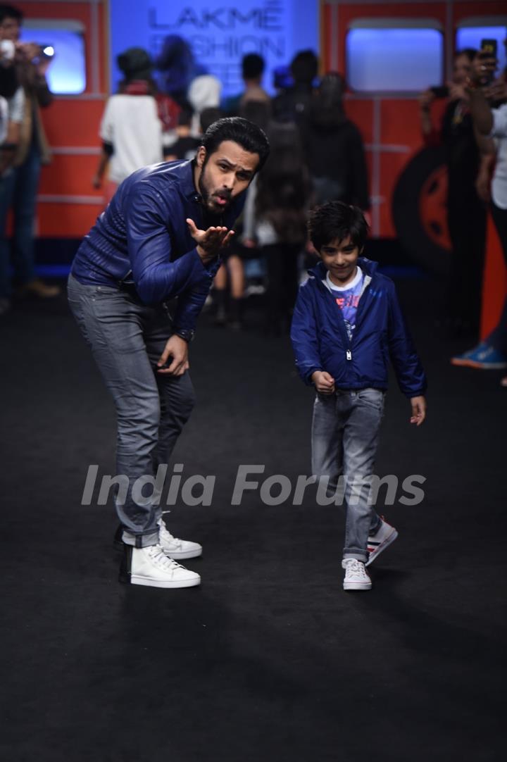 Day 5 - Emraan Hashmi walks with his son Ayaan at Lakme Fashion Week '16