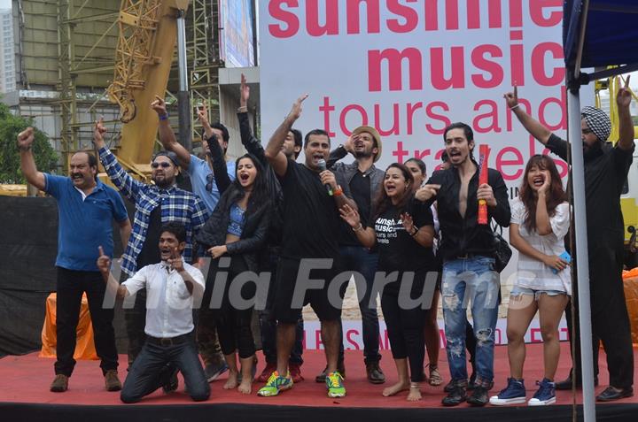 Shailendra Singh and Ashrut Jain at Promotion of 'Sunshine Music Tours and Travels'