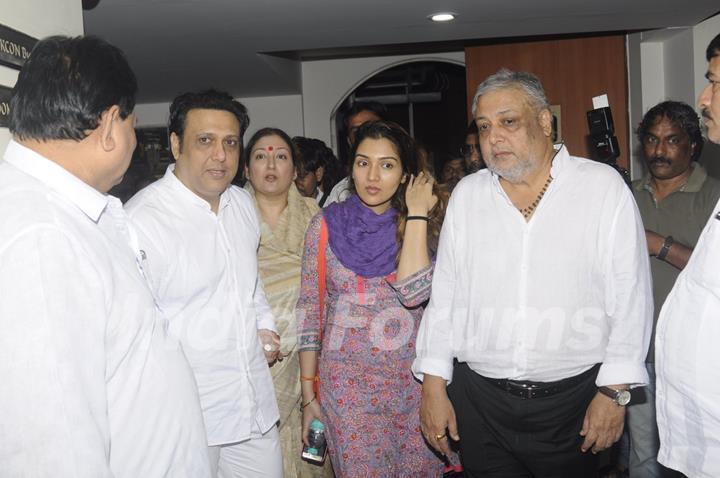 Govinda with his wife and daughter Tina at Prayer meet of Krushna Abhishek's father!