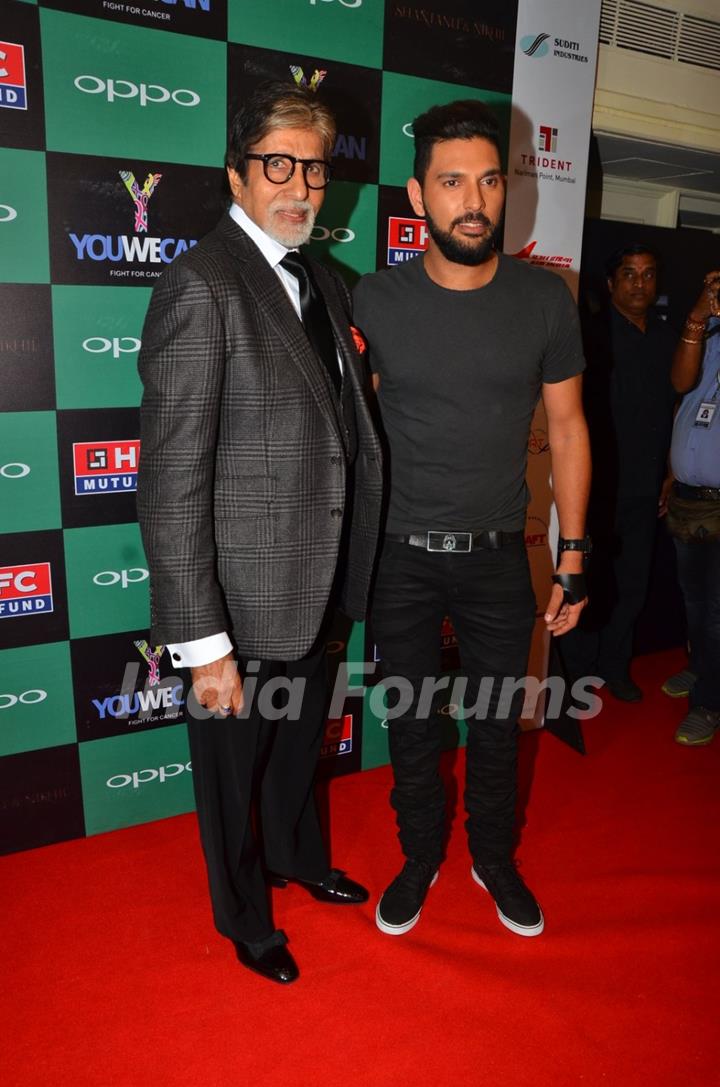 Amitabh Bachchan and Yuvraj Singh at Launch of Yuvraj Singh's new Clothing line 'YouWeCan'