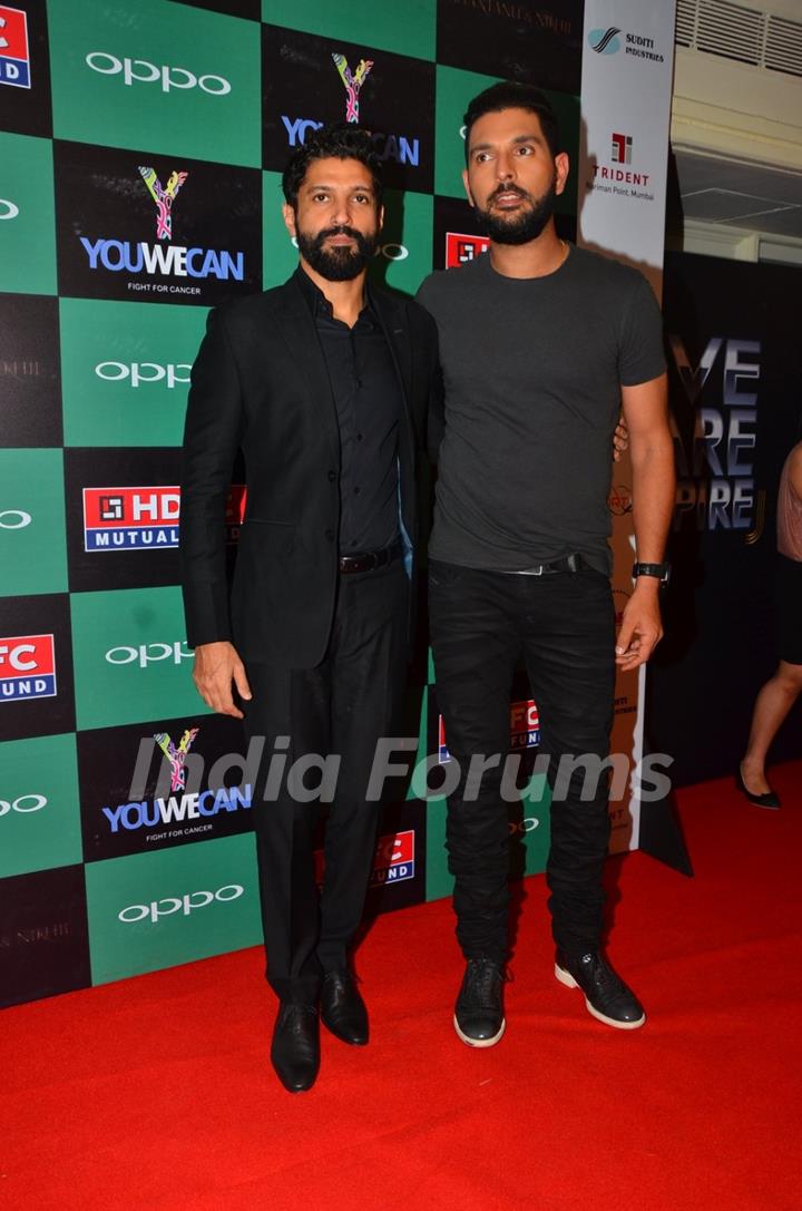 Yuvraj Singh and Farhan Akhtar at Launch of new Clothing line 'YouWeCan'