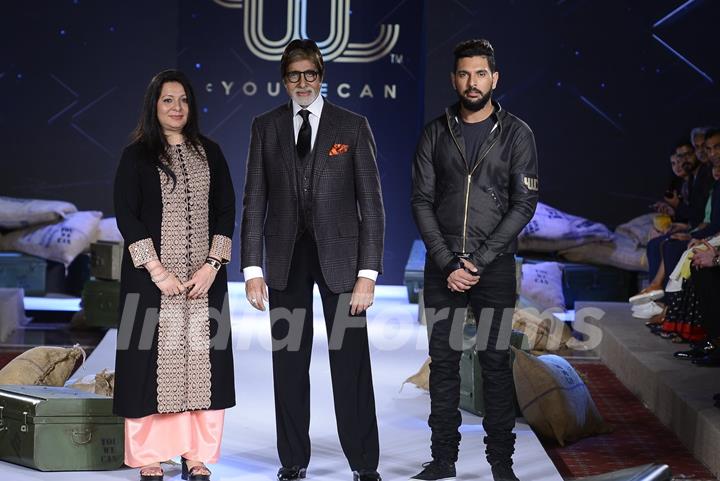 Yuvraj Singh along with Amitabh Bachchan at Launch of new Clothing line 'YouWeCan'