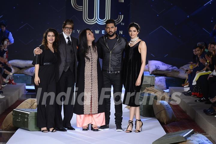 Amitabh Bachchan, Deepika Padukone and Kajol at Launch of new Clothing line 'YouWeCan'