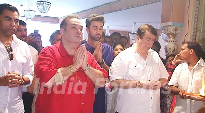 Ranbir Kapoor, Rajeev Kapoor and Randhir Kapoor and Family Celebrates Ganesh Chaturthi