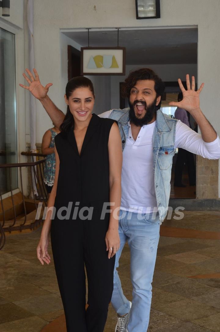 Nargis Fakhri and Riteish Deshmukh at Promotion of 'Banjo'