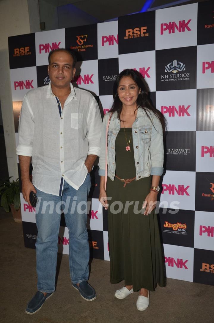 Ashutosh Gowarikar and Sunita Gowariker at Special screening of Film 'Pink' at Sunny Super Sound