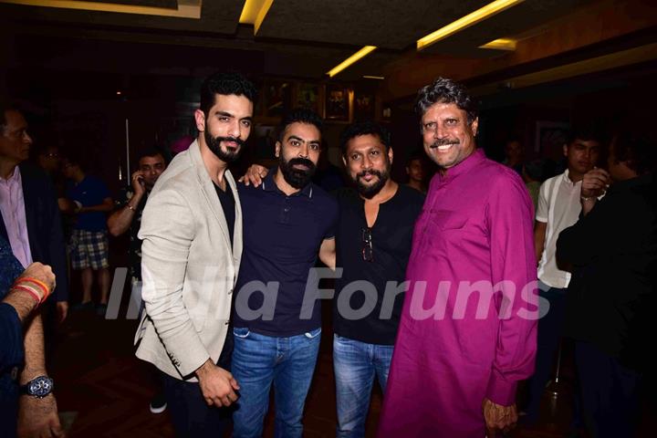 Kapil Dev, Angad Bedi and Shoojit Sircar at Premiere of PINK in Delhi