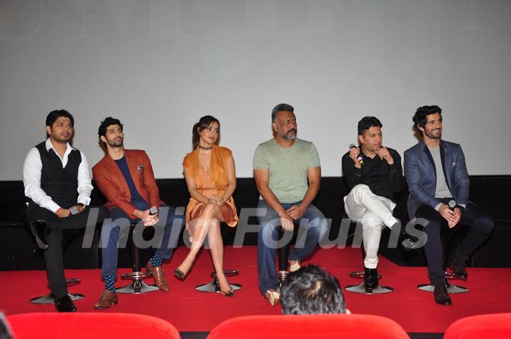 Neha Sharma, Bhushan Kumar, Aditya Seal and Aashim Gulati at Launch of film 'Tum Bin 2'