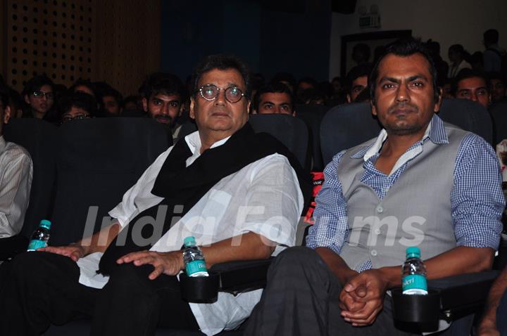 Nawazuddin Siddiqui and Subhash Ghai at Whistling Woods