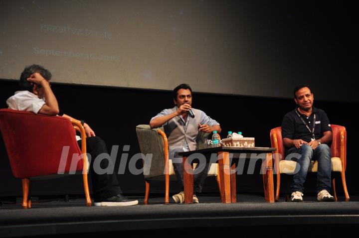 Nawazuddin Siddiqui and Subhash Ghai at Whistling Woods