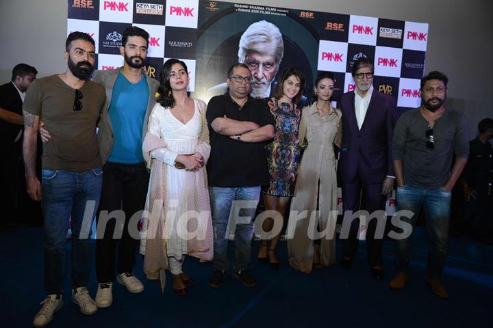 Amitabh Bachchan, Kirti Kulhari, Angad Bedi at Press Meet of PINK in Delhi