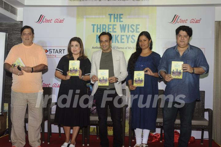 Farah Khan, Sajid Khan and David Dhawan at Launch of Jeet Gian book- The Three Wise Monkeys