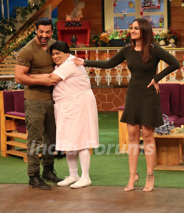 John Abraham and Sonakshi Sinha at Promotion of 'Force 2' on sets of The Kapil Sharma Show