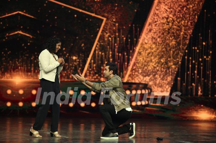 Ranbir Kapoor and Sakshi Malik on the sets of The Dance Plus 2