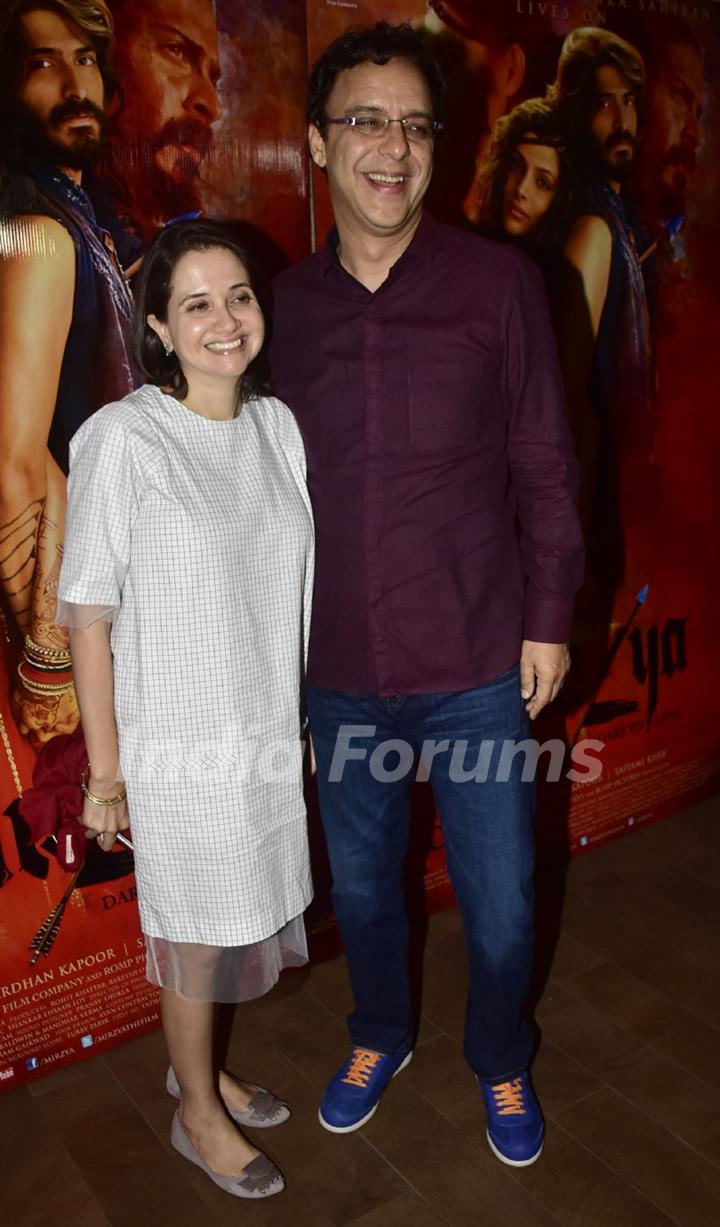 Vidhu Vinod Chopra with Anupama Chopra at Special screening of film 'Mirzya'