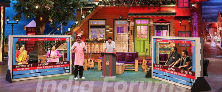 Shankar Mahadevan and Ehsaan Noorani on the sets of The Kapil Sharma Show