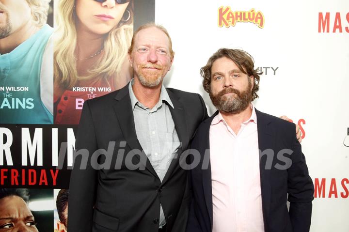 The Real David Ghantt and Zach Galifianakis at Hollywood premiere of the movie Masterminds