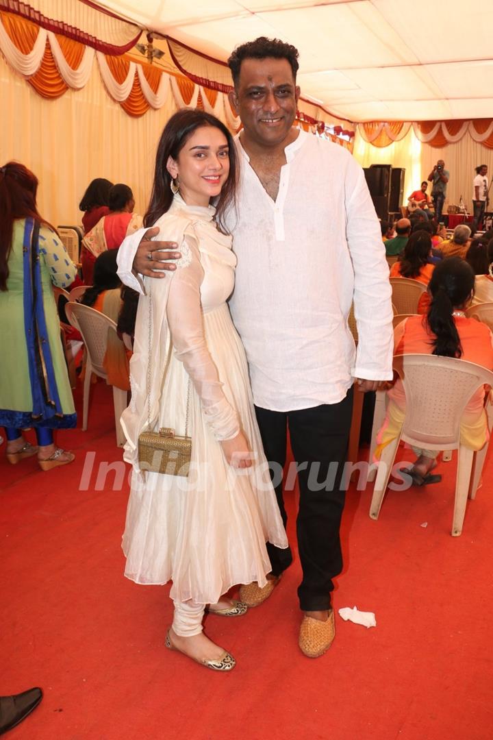 Aditi Rao Hydari attends Anurag Basu's Durga Pooja