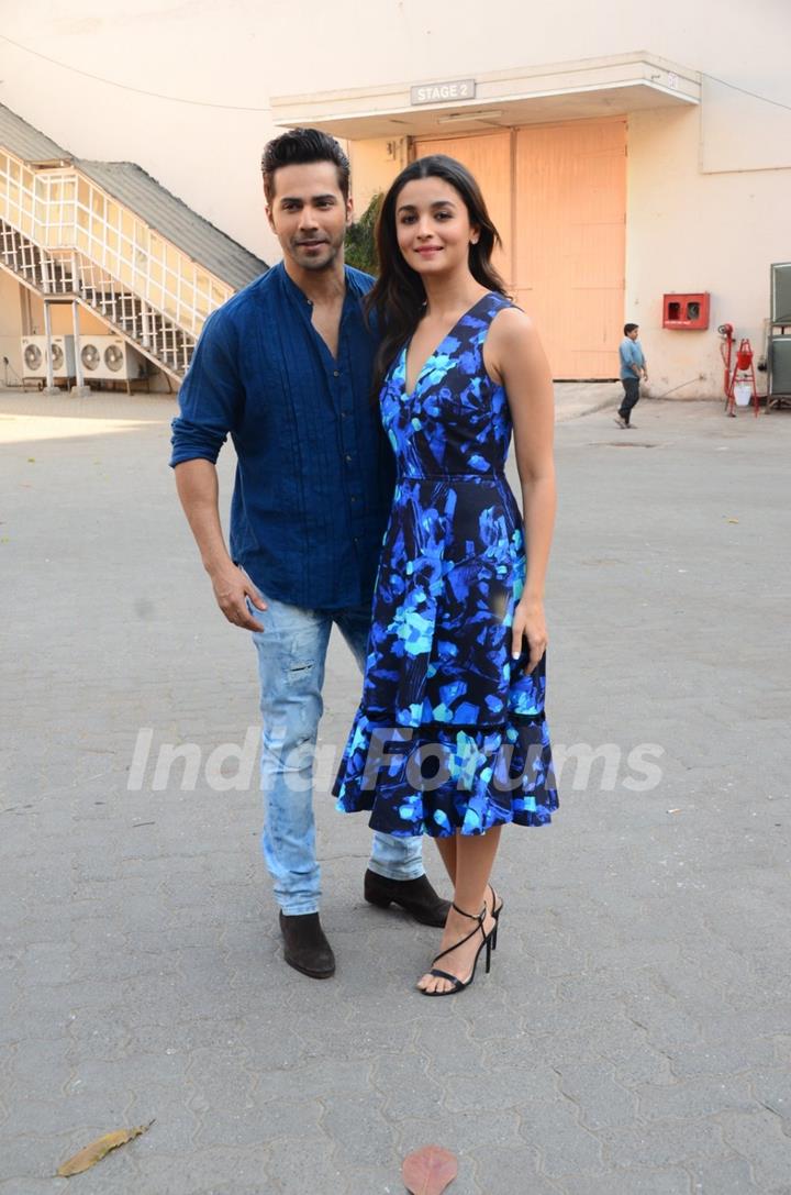 Varun Dhawan and Alia Bhatt snapped at Mehboob studio