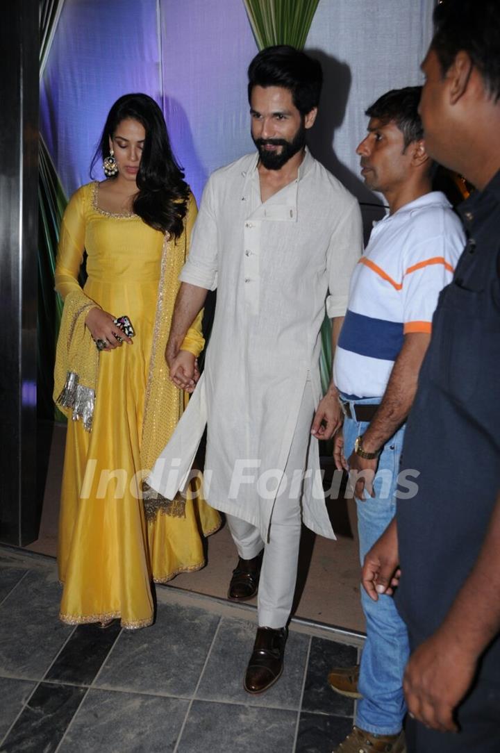 Shahid Kapoor and Mira Rajput Kapoor at Mandana Karimi's Wedding Bash