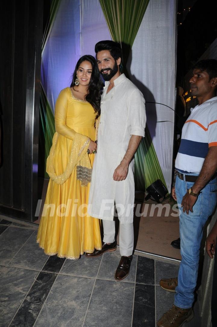 Shahid Kapoor and Mira Rajput Kapoor at Mandana Karimi's Wedding Bash