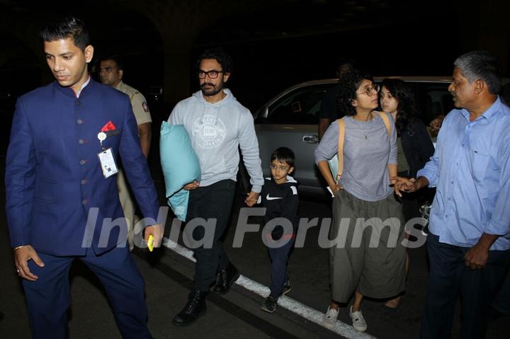 Aamir Khan and family snapped at Airport