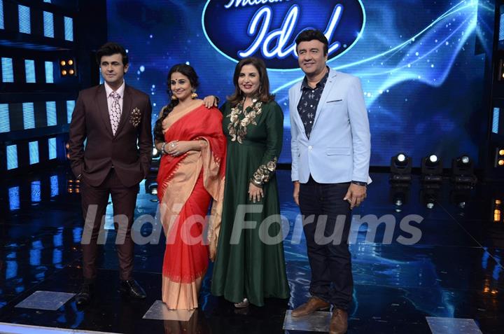 Sonakshi Sinha and Vidya Balan on the sets of Indian Idol