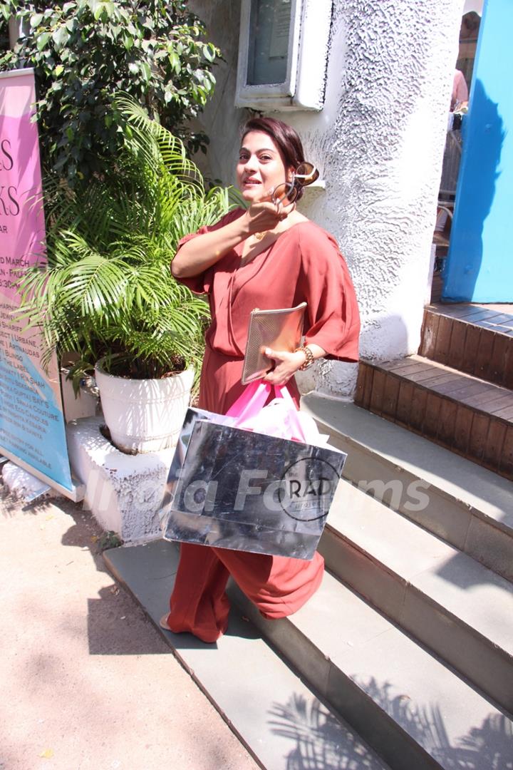 Actress Kajol and her mother snapped post lunch outing