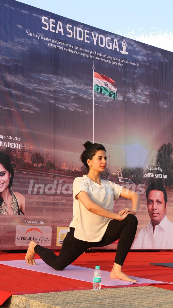 Pink actress Kirti Kulhari performs YOGA