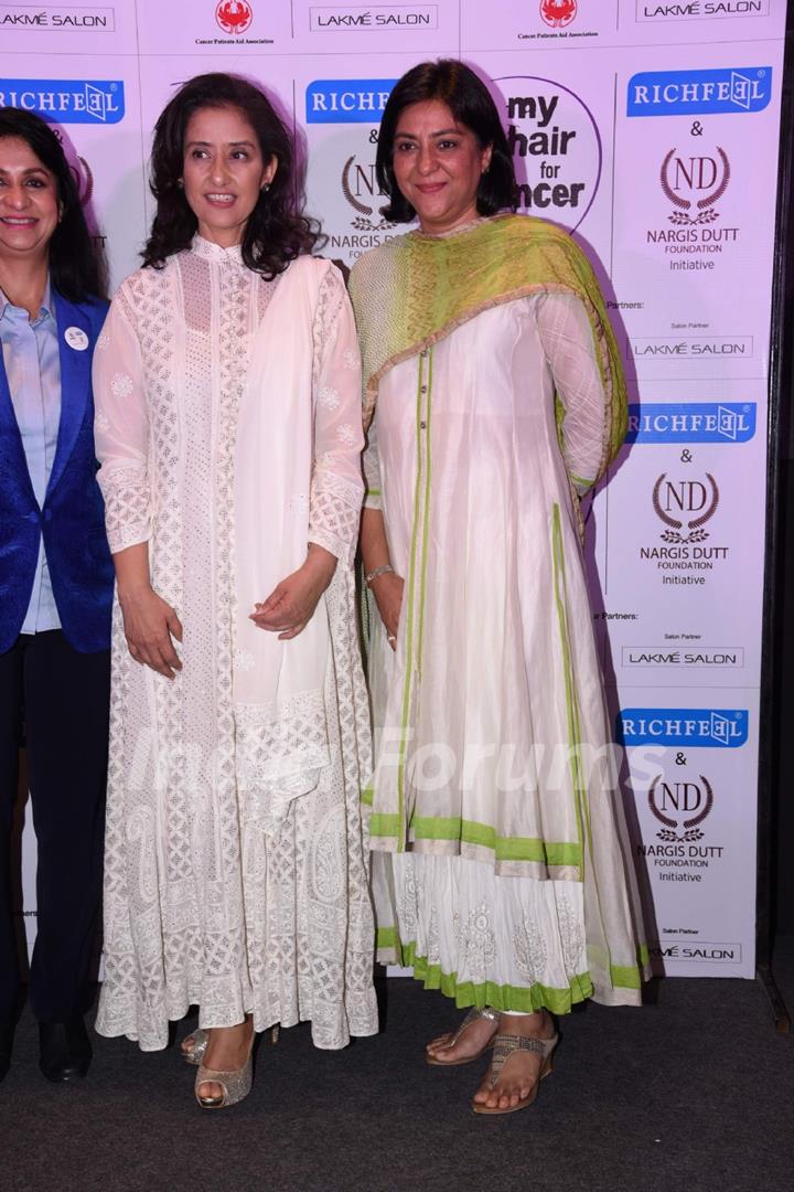 Manisha Koirala and Priya Dutt at 'My Hair for Cancer'