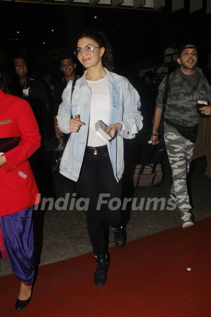 Jacqueline Fernandes snapped at the airport