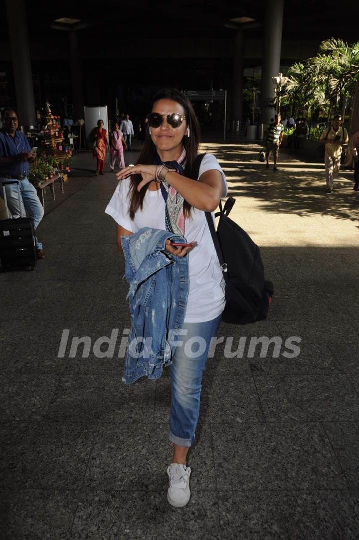 Neha Dhupia snapped at the airport