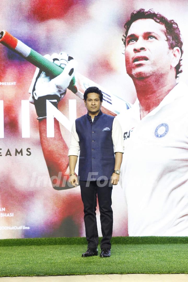 Sachin Tendulkar at the launch of Sachin Anthem of film 'Sachin: A Billion Dreams'