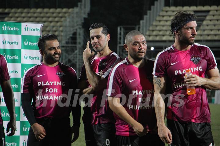 Ranbir Kapoor, Abhishek Bachchan, Raj Kundra and Dino Morea snapped playing Soccer