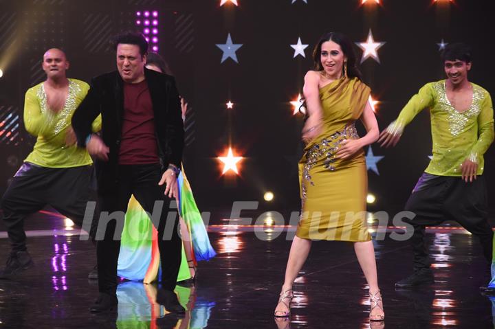 Karisma Kapoor - Govinda on the sets of Dance Champions