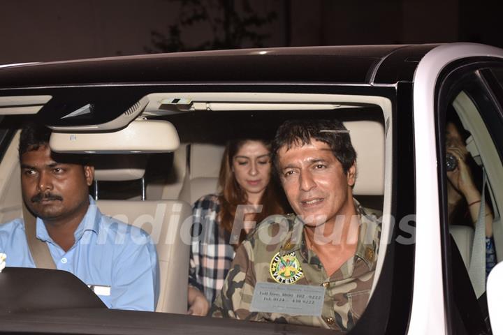 Chunky Pandey with his family at Ittefaq Screening